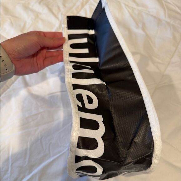 Lululemon Reusable Mini Tote Bag Black White | Small Shopper Gift Bag - Picture 7 of 8